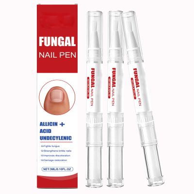 Fungal Nail Pen with Allicin & Undecylenic Acid, Extra Strength Nail Repair for Yellow, Discolored, Thick or Damaged Nails, Toenail & Fingernail Care (3PCS)