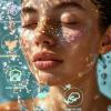 Glitter Freckles, 24PCS Glitter Freckles Face Tattoo, Sparkle Freckles for Women, Waterproof Gold Temporary Face Tattoos Glitter Glow Up Patches Makeup Patches (Holographic 12pcs) view 3