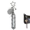 HDZKZSH Lipstick Holder Keychain with Mirror, Stainless Steel Lipgloss Holder Storage Bag, Compact Lipgloss Organizer Keychain, Travel Makeup Storage Case for Women(Star) view 1