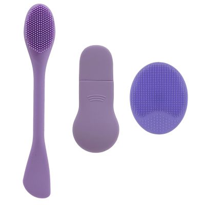 3pcs Silicone Blackhead Remover Tools,Including 1pcs Pore Cleaning Brush, 1pcs Skin Scrubber Face Spatula and Blackhead Extractor,Safe Blackhead Extraction Kit for Men & Women