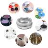 Metal Tins With Lids 30Pcs Aluminum Tin Jars With Clear Window Metal Candle Tea Cans Box Nail Art Lip Balm Cosmetic Container Refillable Bottles view 4