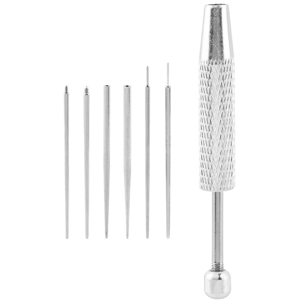 Yonderfume Stainless Steel Piercing Tool Kit, 16G 18G Ball Grabber with Threadless & Threaded Insertion Pins, for Ear Nose Lip Navel Body Jewelry Changes