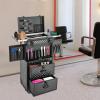 ALSKXaxna Train Cases, Rolling Cosmetic Case, Hairdressing Makeup Train Case, Cosmetology Case on Wheels, with Drawers & 2 Mobile Password Lock, Travel Case for Nail Tech, Professional Hairstylists view 2