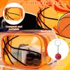24 Pcs Basketball Cosmetic Bag Gifts with Basketball Keychain Basketball Makeup Bag Accessories for Makeup Bags Clear PVC Portable Makeup Bags Toiletry Zipper Pouch for Women Girls Team Player(12 Set) view 3