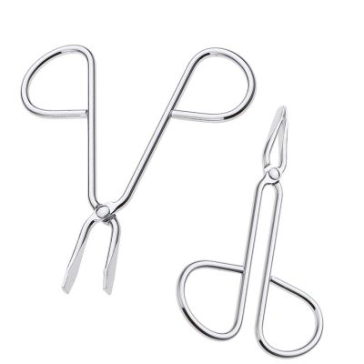 2 Pcs Silver Stainless Steel Eyebrow Tweezers & Scissors Professional Slant Tip Hair Plucker, Ideal for Eyebrow Grooming & Facial Hair Removal at Home or Beauty Routine