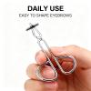 2 Pcs Silver Stainless Steel Eyebrow Tweezers & Scissors Professional Slant Tip Hair Plucker, Ideal for Eyebrow Grooming & Facial Hair Removal at Home or Beauty Routine view 3