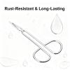 2 Pcs Silver Stainless Steel Eyebrow Tweezers & Scissors Professional Slant Tip Hair Plucker, Ideal for Eyebrow Grooming & Facial Hair Removal at Home or Beauty Routine view 4