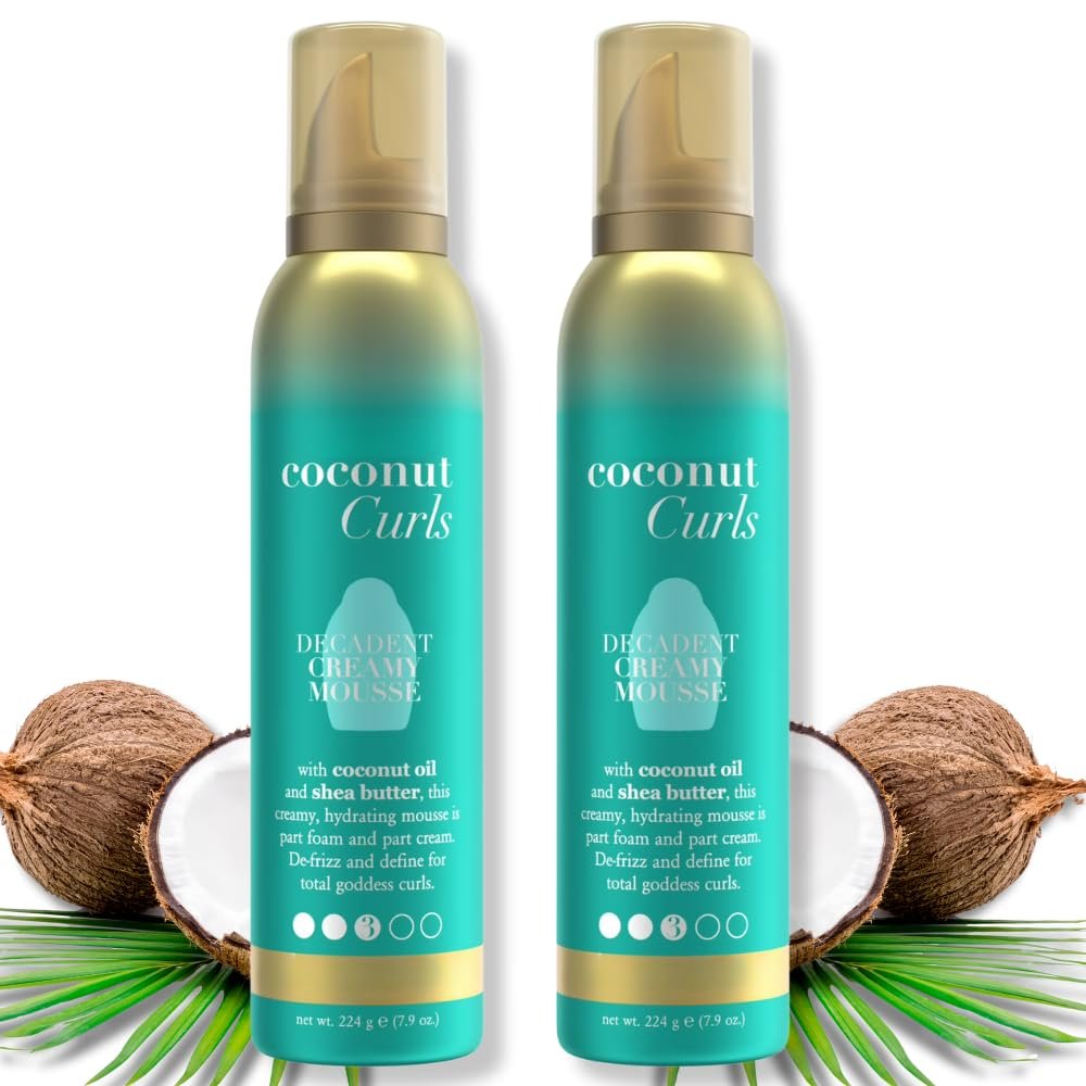 Locking + Coconut Curls Enhancing Decadent Creamy Hair Styling Mousse, 7.9 oz (Pack of 2)