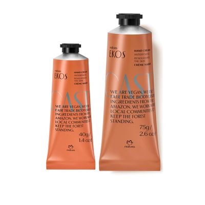 Natura Ekos Brazil Nut (Castanha) Hand Cream Duo Brazil Nut Hydration Set | 24-Hour Moisture, Vegan Skin Care - 2.6oz + 1.41oz