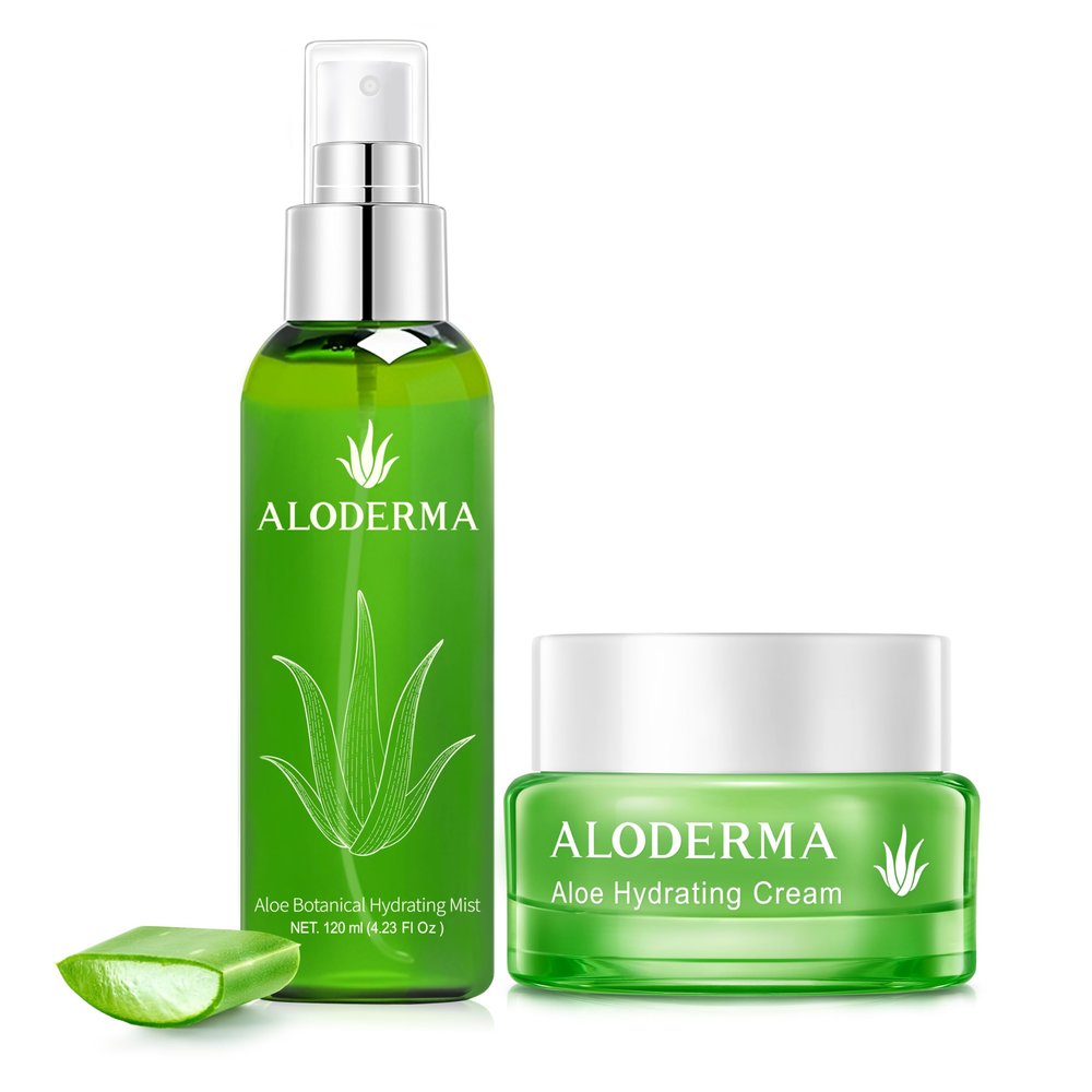 Aloderma Aloe Hydrating Set - Hydrating Cream, Botanical Hydrating Mist