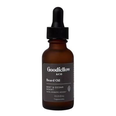 Goodfellow & Co Moroccan Mint & Cedar Beard Oil, Nourishing Formula with Almond Oil, 1 fl oz