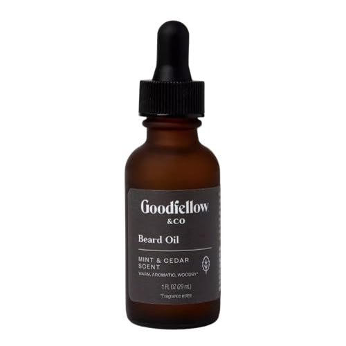 Goodfellow & Co Moroccan Mint & Cedar Beard Oil, Nourishing Formula with Almond Oil, 1 fl oz