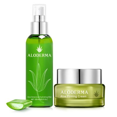 Aloderma Aloe Nourishing Set - Botanical Hydrating Mist, Firming Cream