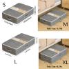 3PCS Storage Bin For Clothes Comforters Under Bed Storage Container Foldable Clothes Organizer With Sturdy Zippered For Blanket Cloth(WHITE,80X47X20CM) view 3