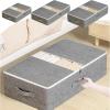 3PCS Storage Bin For Clothes Comforters Under Bed Storage Container Foldable Clothes Organizer With Sturdy Zippered For Blanket Cloth(WHITE,80X47X20CM) view 4