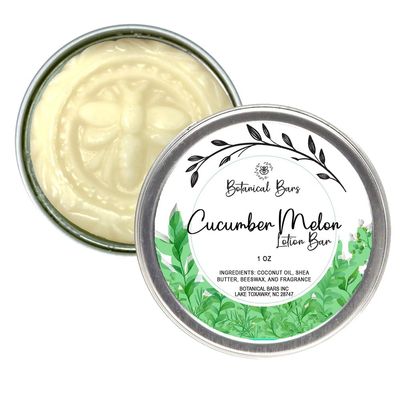 1oz Cucumber Melon Lotion Bar All Natural Lotion in Tin