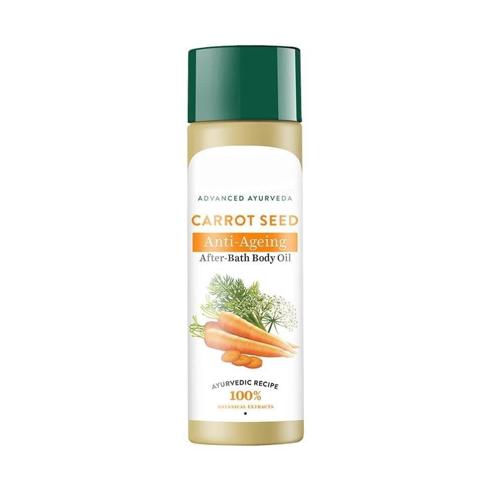 Carrot Seed Anti- Ageing After- Bath Body Oil | Prevents Fine Lines and Wrinkles |Smooth and Radiant Skin| 100% Botanical Extracts | Suitable for All Skin Types | 120ml