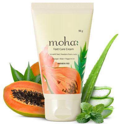 moha: Foot Cream For Rough, Dry and Cracked Heel, Feet Cream For Heel Repair With Benefits Of AleoVera, Papaya & Peppermint 1.7 ounce.
