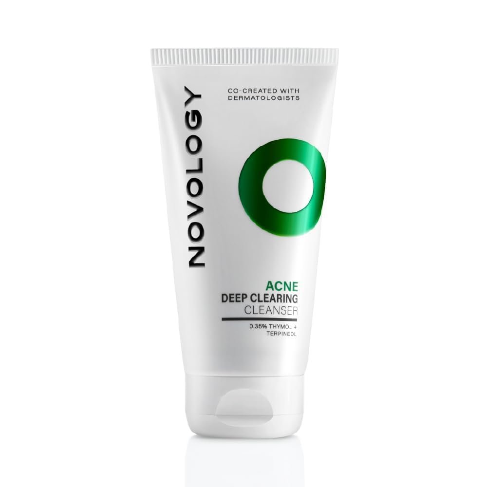 HO N.ovology Acne Deep Clearing Cleanser with Thymol+Terpineol| Face Wash for Acne,Whiteheads,Blackheads| Gentle, Non-Drying Formula, Suitable for Sensitive skin| 150ml
