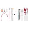 Beetles Manicure Kit for Women with Cuticle Remover, 3 PCS Pink Mani & Nail Art Brushes 8pcs  Crystal Nail Art Tools 5pcs Double-headed Nail view 1