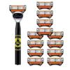 Premium 6-Blade Safety Razor with Metal Handle, Easy Blade Replacement for Smooth Wet Shaving view 2