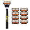 Premium 6-Blade Safety Razor with Metal Handle, Easy Blade Replacement for Smooth Wet Shaving view 3
