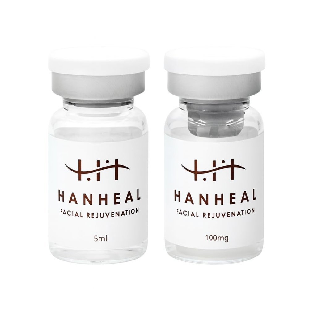 Hanheal Facial Exosome Skin Booster Ampuole, serum with Exosomes, Growth Factors, HA, Peptides, & PDRN Salmon DNA for Microneedling, Made in Korea, (5ml + 100mg)