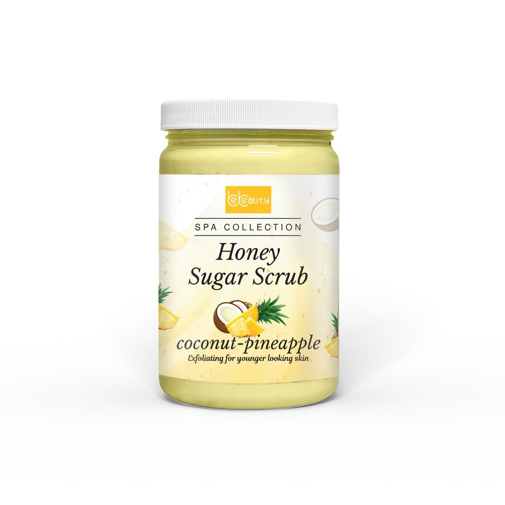 Coconut Pineapple Honey Sugar Scrub Hydrating Exfoliating Body Scrub with Tropical Coconut & Pineapple Scent by BeBeauty
