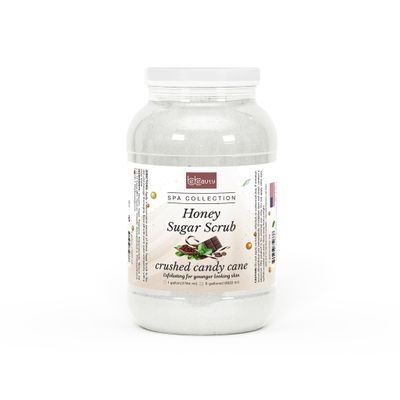 Crushed Candy Cane Honey Sugar Body Scrub Peppermint Exfoliating Sugar Scrub for Smooth, Refreshed Skin by BeBeauty.