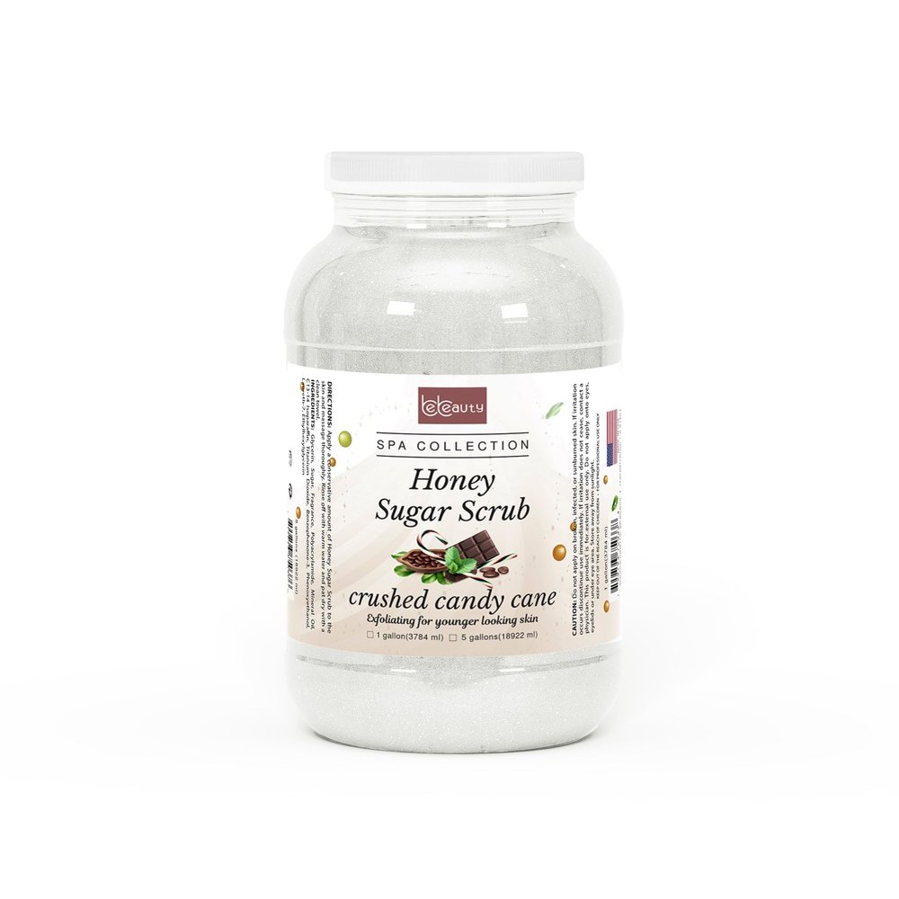Crushed Candy Cane Honey Sugar Body Scrub Peppermint Exfoliating Sugar Scrub for Smooth, Refreshed Skin by BeBeauty.