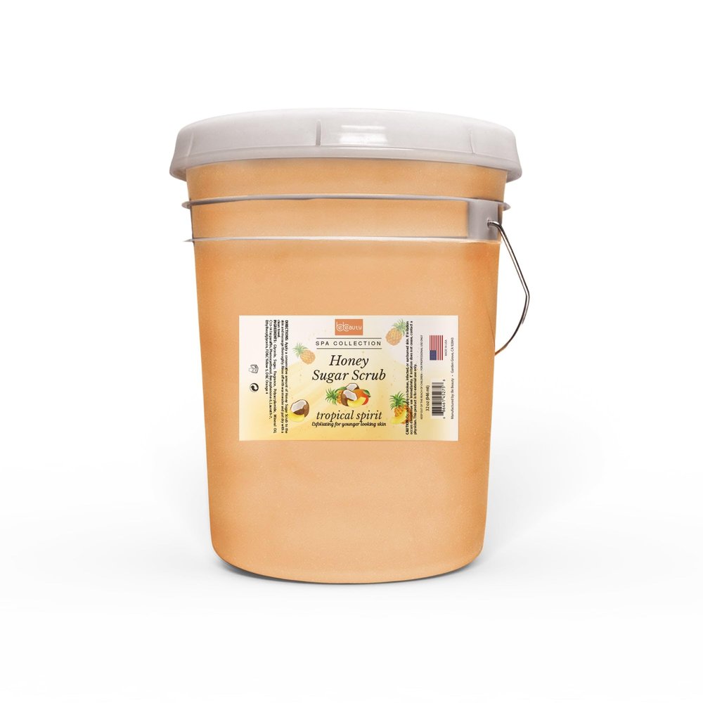 Tropical Spirit Honey Sugar Body Scrub Gentle Exfoliating Sugar Scrub with Hydrating Honey for Smooth, Soft Skin by BeBeauty