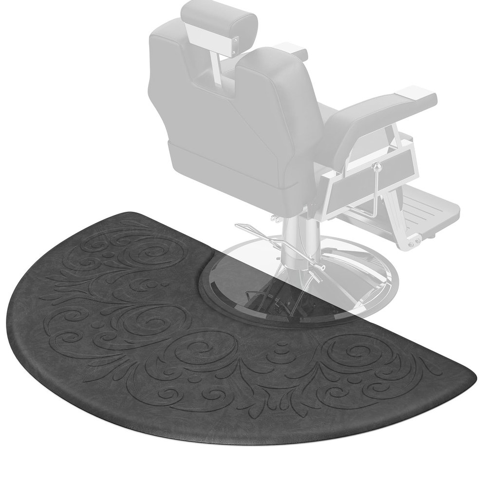 OmySalon 5/8'' Thick Salon Anti Fatigue Mat for Hairstylist Standing, 3'x5' Barber Floor Matt Under Styling Chair, Salon Chair Mat, Anti-Slip Easy Cleaning