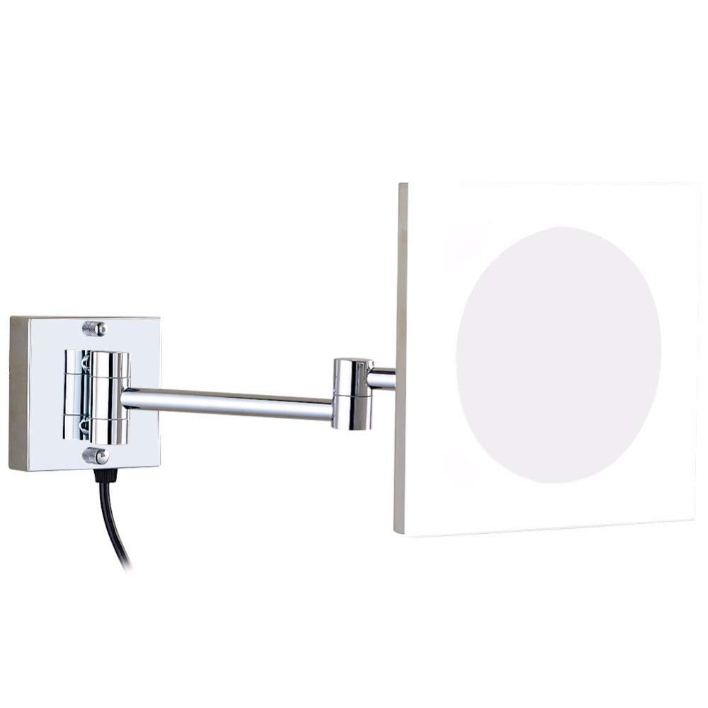 Wall Mount Vanity Makeup Mirrors Magnifying Acrylic Frame Hotel Bathroom Shaving Cosmetic Wall Mirrors with Plug(3X)