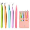 5pcs Eyelash Extension Tweezers High PrecisionStraight and Curved Volume Lash Tweezers for Extensionslash tweezers for eyelash extensions Crafting Girls Women Beginners view 1