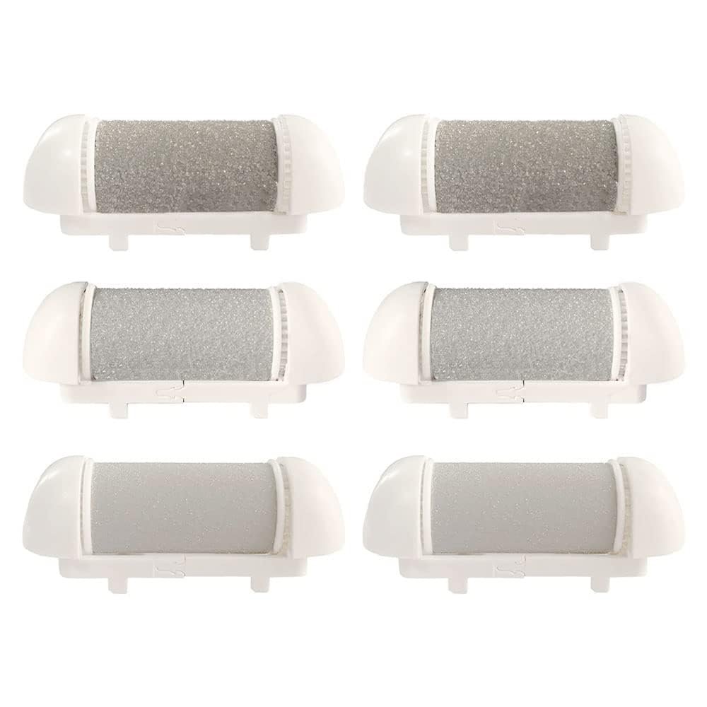 6 Pack Replacement Coarse Roller Head for Electric Callus Remover, Foot File Pedicure Tools Refill Rollers for Feet Pedicure Kit (6pcs Different Coarse)