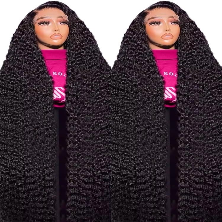 wigs 300% Density Curly Wig 40 50 Inch 13x6 13x4 HD Lace Frontal Human Hair Wig Brazilian 360 Full Lace Front Deep Wave Wig For Women hairpiece(250%,13X6 LACE WIG_24INCHES)