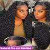 wigs 300% Density Curly Wig 40 50 Inch 13x6 13x4 HD Lace Frontal Human Hair Wig Brazilian 360 Full Lace Front Deep Wave Wig For Women hairpiece(250%,13X6 LACE WIG_24INCHES) view 2