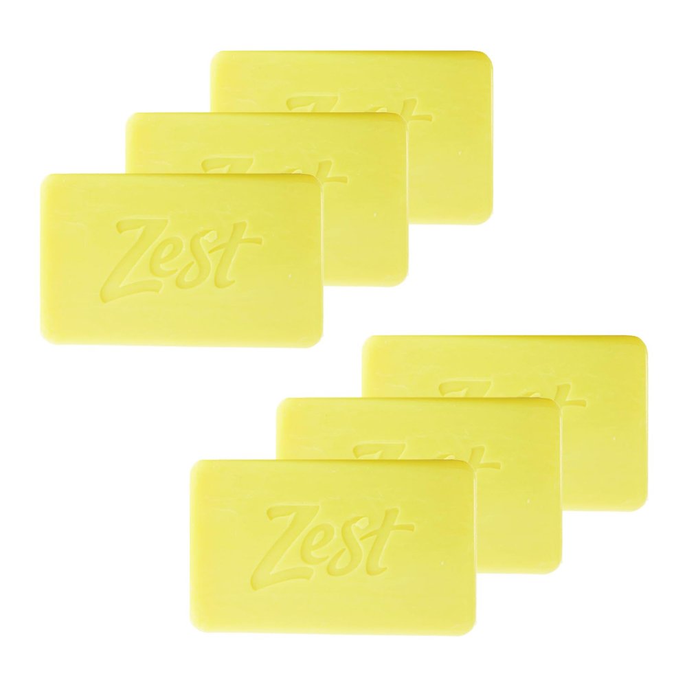 Zest Bar Soap - Lemon Peel and Aloe - Refreshing Scent - Hydrating Body Soap Bar - Gentle, Paraben-Free Formula - Suitable for All Skin Types - 6 pc