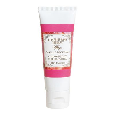Camille Beckman Glycerine Hand Therapy Cream, Strawberry Italian Soda, Ultra Moisturizing Hand Cream for Dry, Cracked Hands, Non-Greasy, Paraben-Free, Made in USA,1.35 Ounce