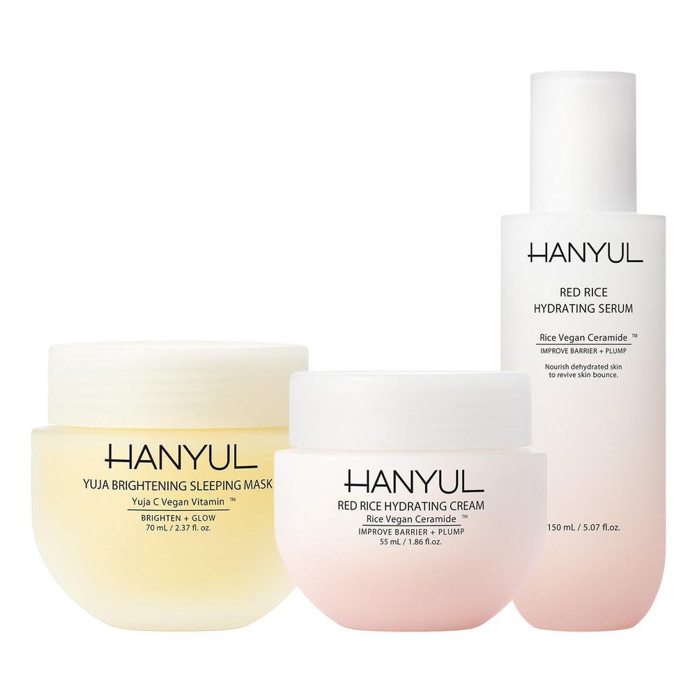 Hanyul Yuja Sleeping Mask + Red Rice Serum + Red Rice Cream