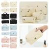 4 Pcs Quilted Makeup Bag Embroidered Women Cosmetic Bag for Travel (Black) view 1
