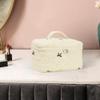 4 Pcs Quilted Makeup Bag Embroidered Women Cosmetic Bag for Travel (Black) view 4
