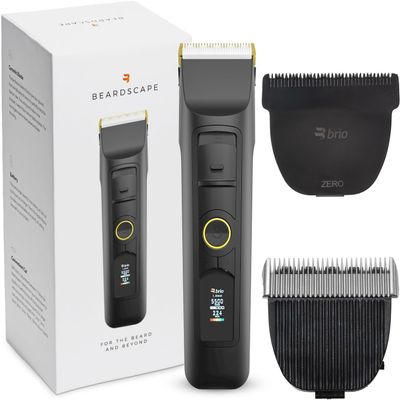 Brio Beardscape V2 Black Bundled with Zero Blade & Body Blade, Featuring Adjustable Ceramic Blade & Length Guards, a Complete Kit for All Your Grooming Needs