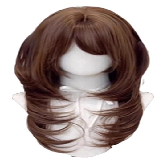 TEDPRBGE Kawaii Lolita Wig Brown Hair Long Straight Wig Layered Wigs with Bangs for Daily Party (Brown)