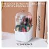 360 Degree Rotating Makeup Brush Holder with Lid, Waterproof Makeup Organizer, White Makeup Brushes Storage Container for Cosmetics view 2