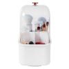 360 Degree Rotating Makeup Brush Holder with Lid, Waterproof Makeup Organizer, White Makeup Brushes Storage Container for Cosmetics view 4