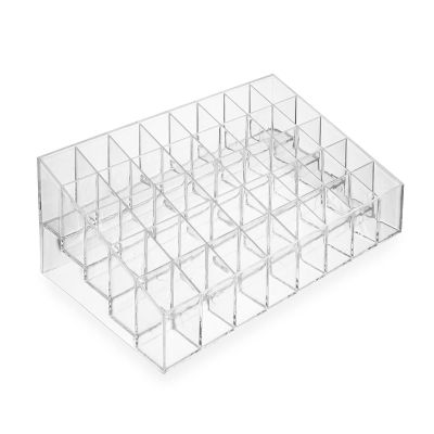 40-Slot Acrylic Lipstick Organizer - Clear Cosmetic Display Stand for Lip Gloss & Makeup Storage (7.87x4.75x3.12in)
