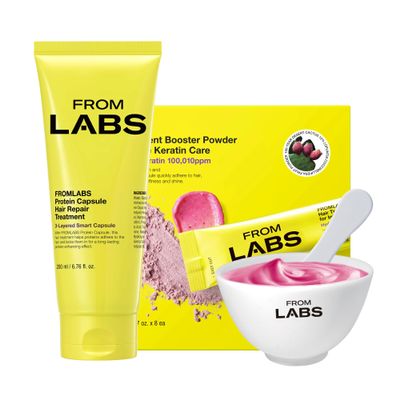 FROMLABS Hair Repair Duo SET Protein Capsule Hair Repair Treatment (6.76 fl oz) + Intensive Keratin Booster Powder (8 Pack) OPP SET