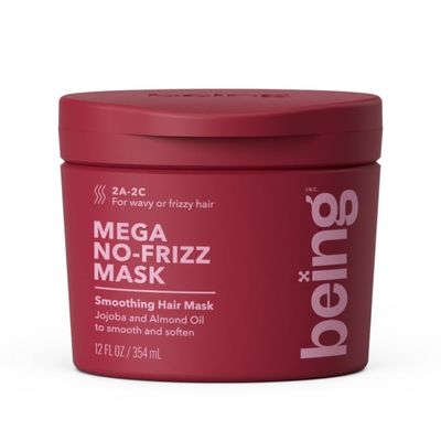Being Mega No-Frizz Mask - Smoothing Hair Mask for Wavy or Frizzy Hair, with Jojoba & Almond Oil, 12 fl oz