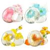 2.82oz / 80g Transparent Handmade Soap with Real Fresh Flower  Amino Acid Infused Moisturizing & Hydrating Facial & Body Bar 6 colors pack / 1 view 2
